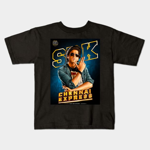 Shahrukh Khan Kids T-Shirt by SAN ART STUDIO 